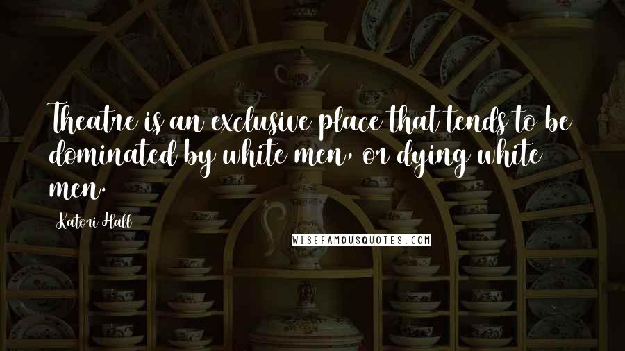 Katori Hall Quotes: Theatre is an exclusive place that tends to be dominated by white men, or dying white men.