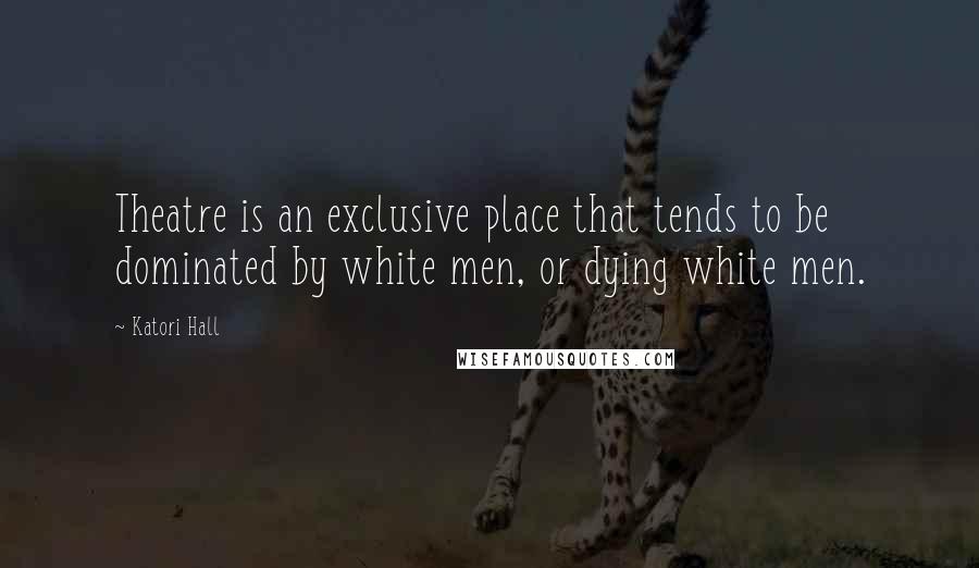Katori Hall Quotes: Theatre is an exclusive place that tends to be dominated by white men, or dying white men.