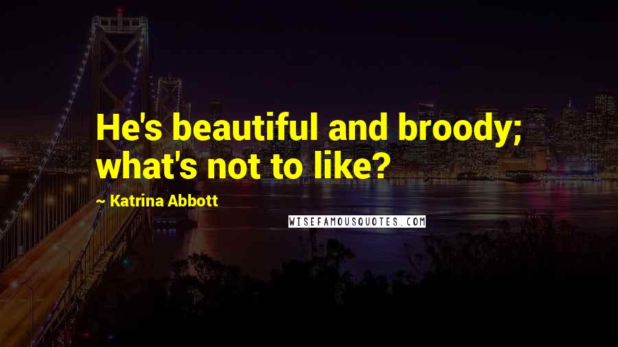 Katrina Abbott Quotes: He's beautiful and broody; what's not to like?