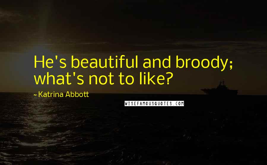Katrina Abbott Quotes: He's beautiful and broody; what's not to like?