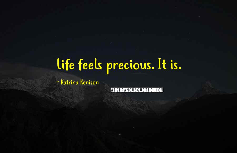 Katrina Kenison Quotes: Life feels precious. It is.