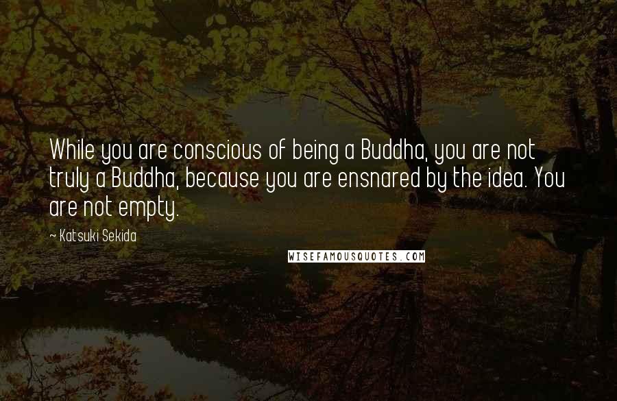 Katsuki Sekida Quotes: While you are conscious of being a Buddha, you are not truly a Buddha, because you are ensnared by the idea. You are not empty.