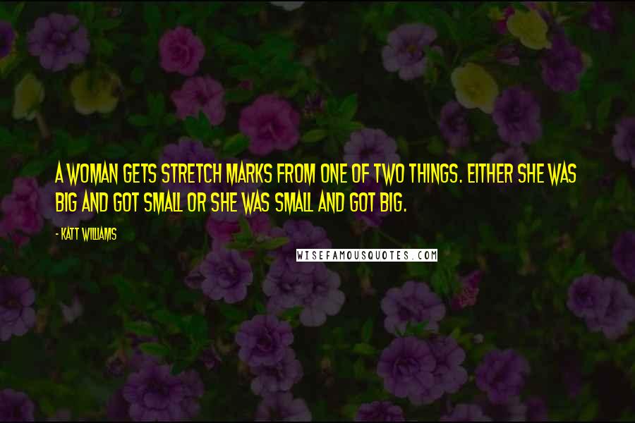 Katt Williams Quotes: A woman gets stretch marks from one of two things. Either she was big and got small or she was small and got big.
