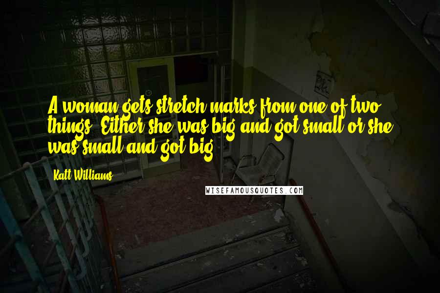 Katt Williams Quotes: A woman gets stretch marks from one of two things. Either she was big and got small or she was small and got big.