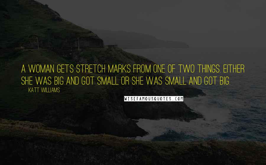 Katt Williams Quotes: A woman gets stretch marks from one of two things. Either she was big and got small or she was small and got big.