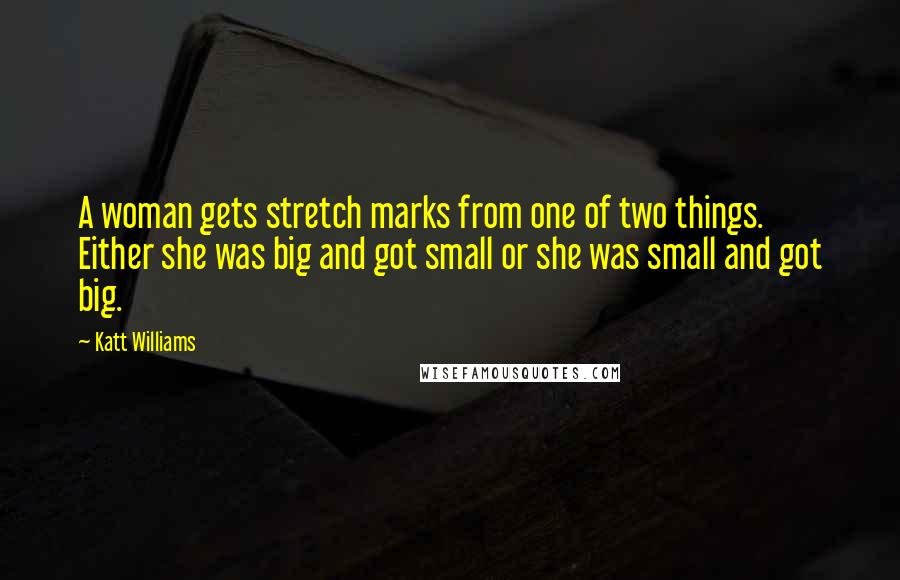 Katt Williams Quotes: A woman gets stretch marks from one of two things. Either she was big and got small or she was small and got big.