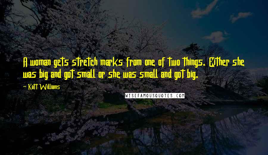 Katt Williams Quotes: A woman gets stretch marks from one of two things. Either she was big and got small or she was small and got big.