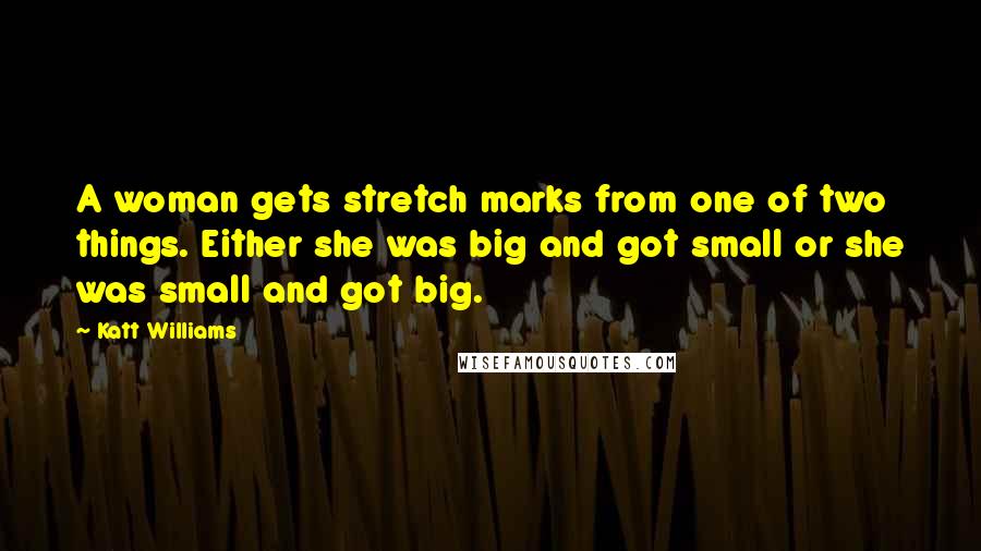 Katt Williams Quotes: A woman gets stretch marks from one of two things. Either she was big and got small or she was small and got big.