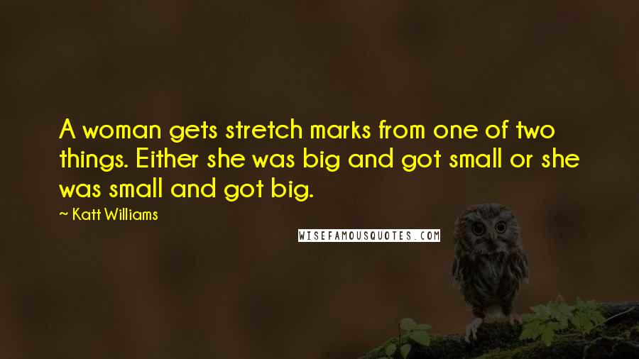 Katt Williams Quotes: A woman gets stretch marks from one of two things. Either she was big and got small or she was small and got big.