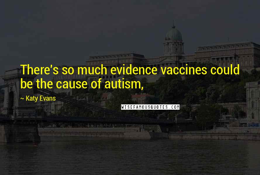 Katy Evans Quotes: There's so much evidence vaccines could be the cause of autism,