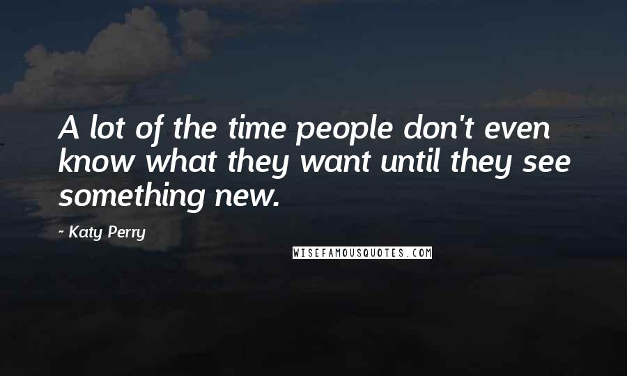 Katy Perry Quotes: A lot of the time people don't even know what they want until they see something new.
