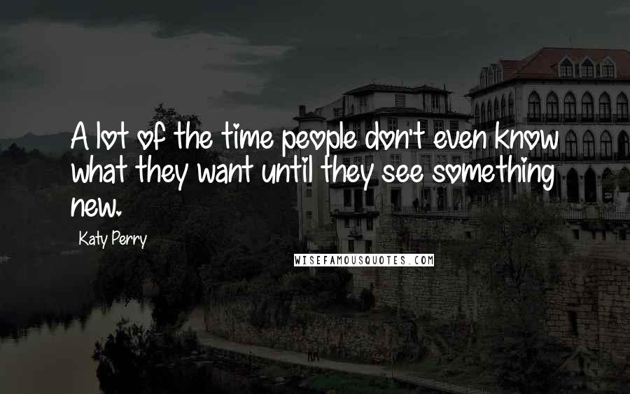 Katy Perry Quotes: A lot of the time people don't even know what they want until they see something new.