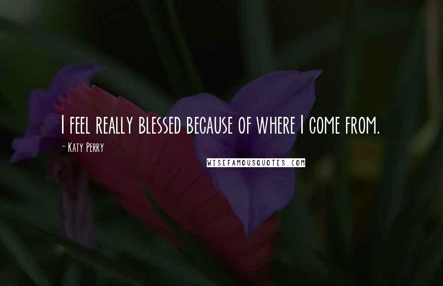 Katy Perry Quotes: I feel really blessed because of where I come from.