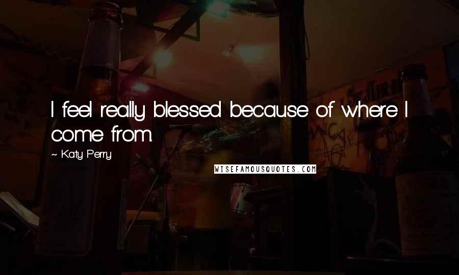 Katy Perry Quotes: I feel really blessed because of where I come from.