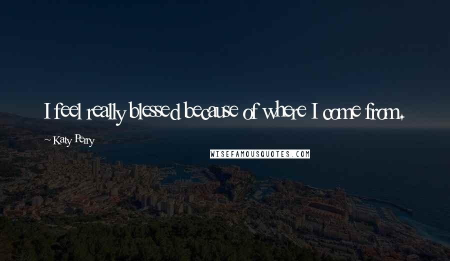 Katy Perry Quotes: I feel really blessed because of where I come from.