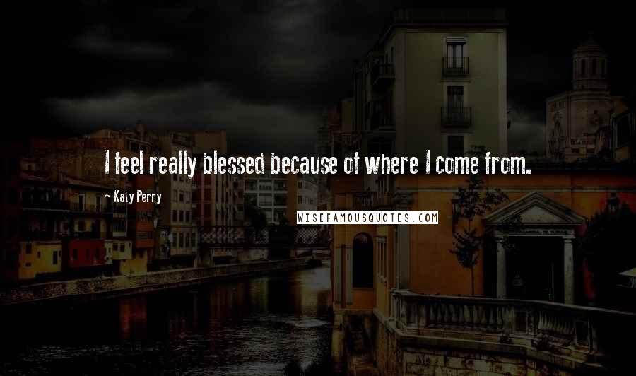 Katy Perry Quotes: I feel really blessed because of where I come from.
