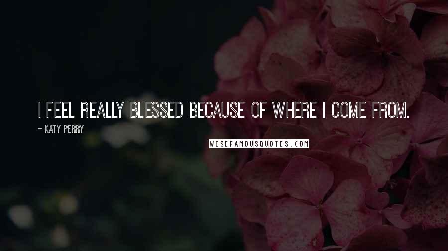 Katy Perry Quotes: I feel really blessed because of where I come from.
