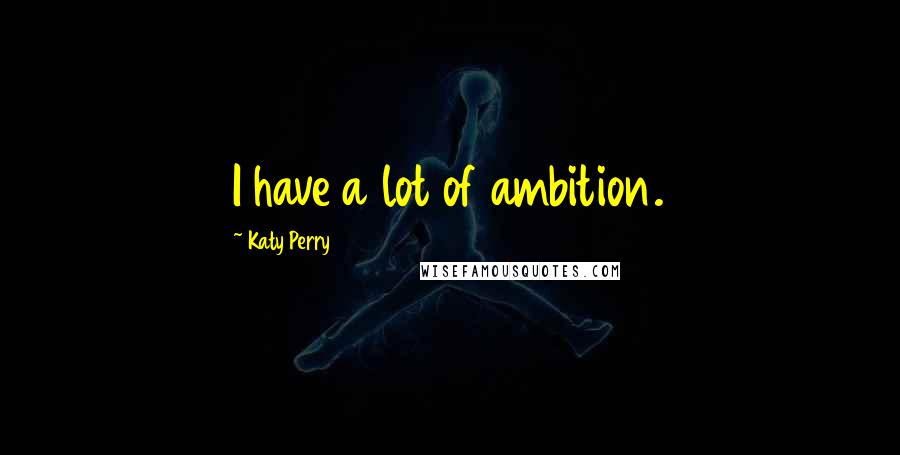 Katy Perry Quotes: I have a lot of ambition.