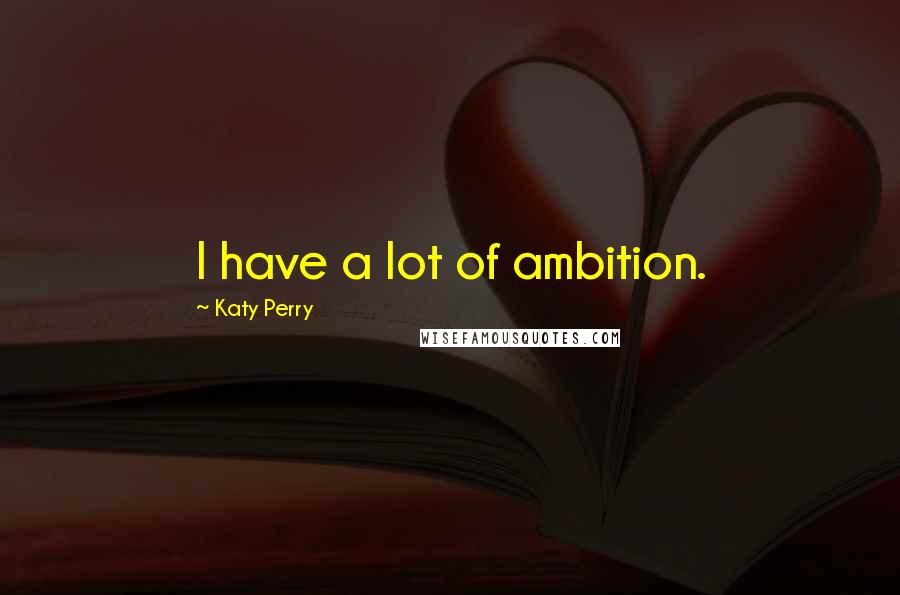 Katy Perry Quotes: I have a lot of ambition.