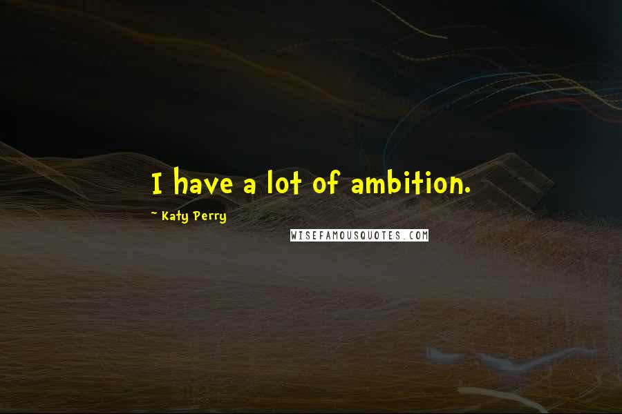 Katy Perry Quotes: I have a lot of ambition.