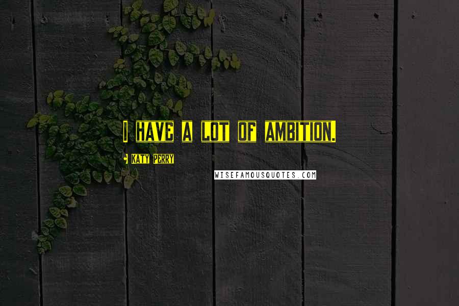 Katy Perry Quotes: I have a lot of ambition.