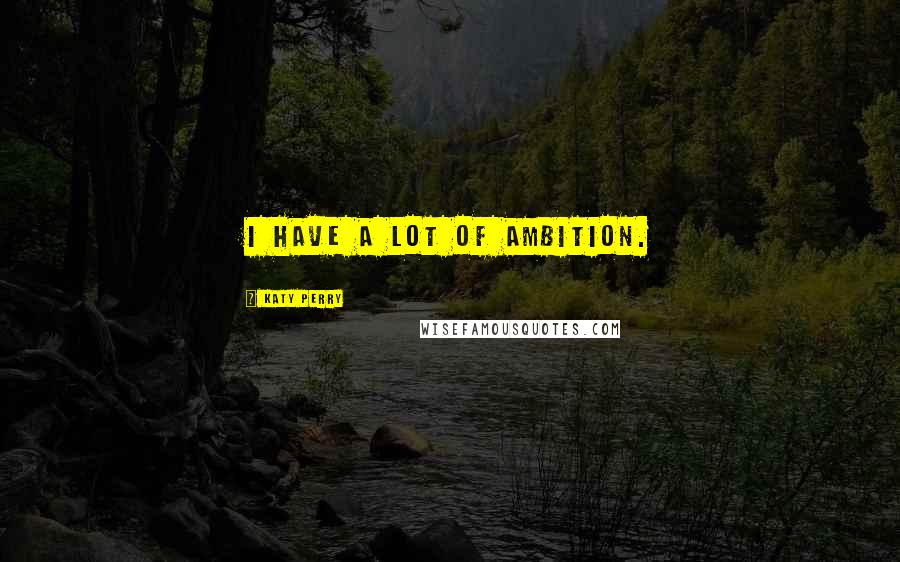Katy Perry Quotes: I have a lot of ambition.