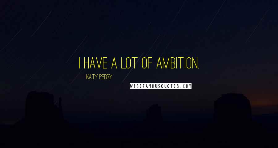Katy Perry Quotes: I have a lot of ambition.
