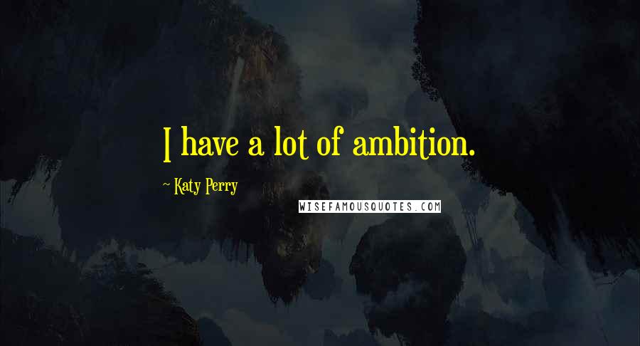 Katy Perry Quotes: I have a lot of ambition.