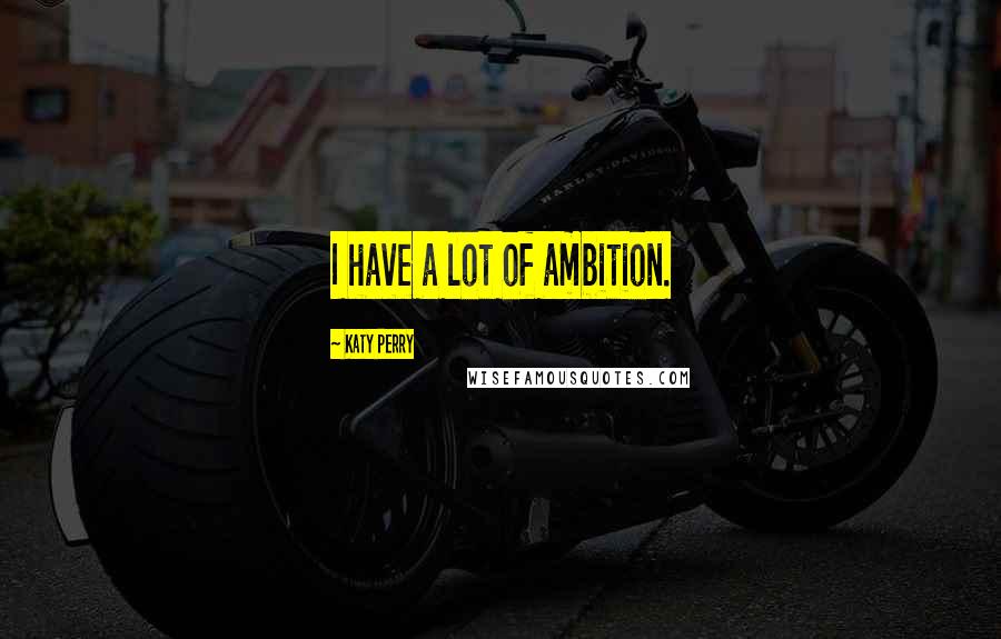 Katy Perry Quotes: I have a lot of ambition.