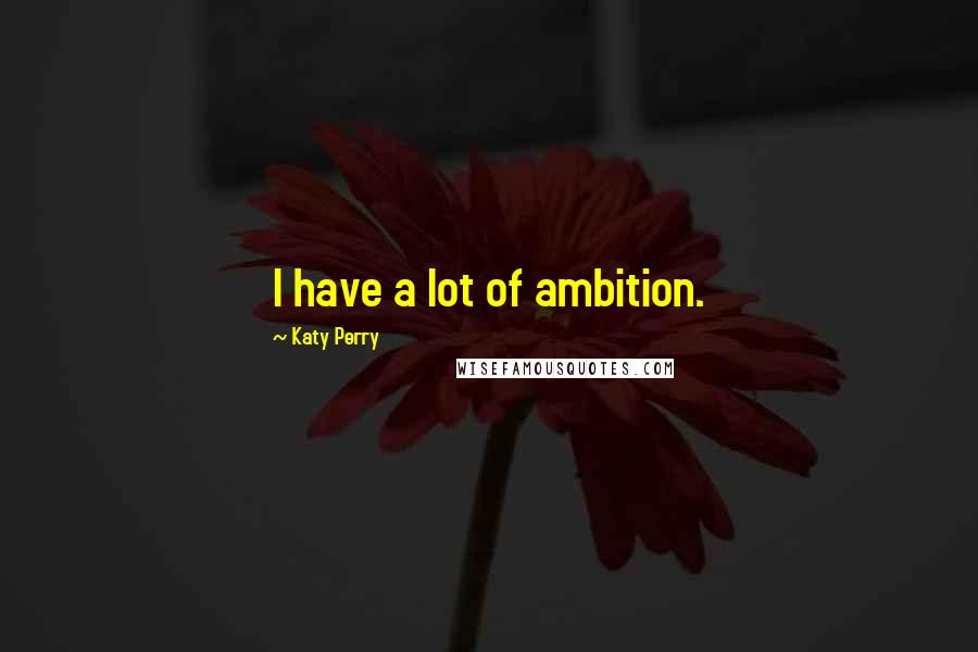 Katy Perry Quotes: I have a lot of ambition.