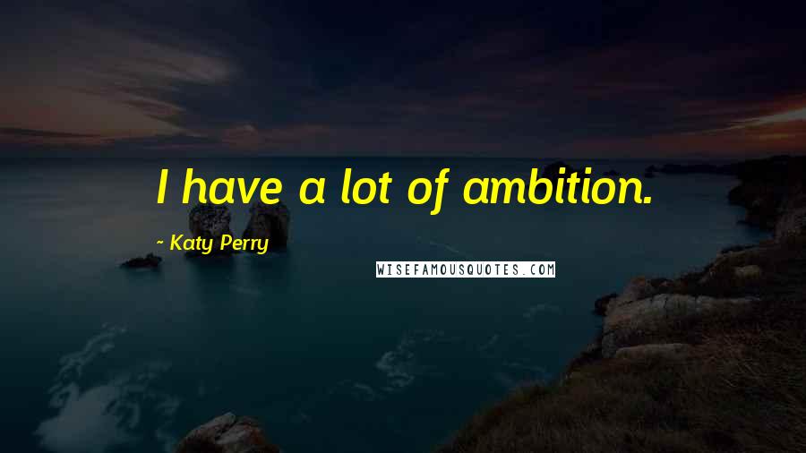 Katy Perry Quotes: I have a lot of ambition.