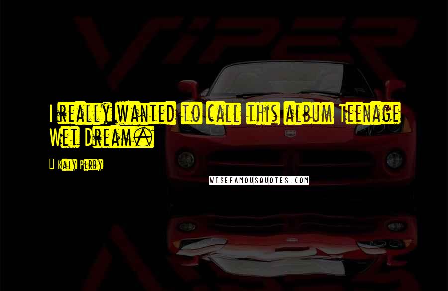 Katy Perry Quotes: I really wanted to call this album Teenage Wet Dream.