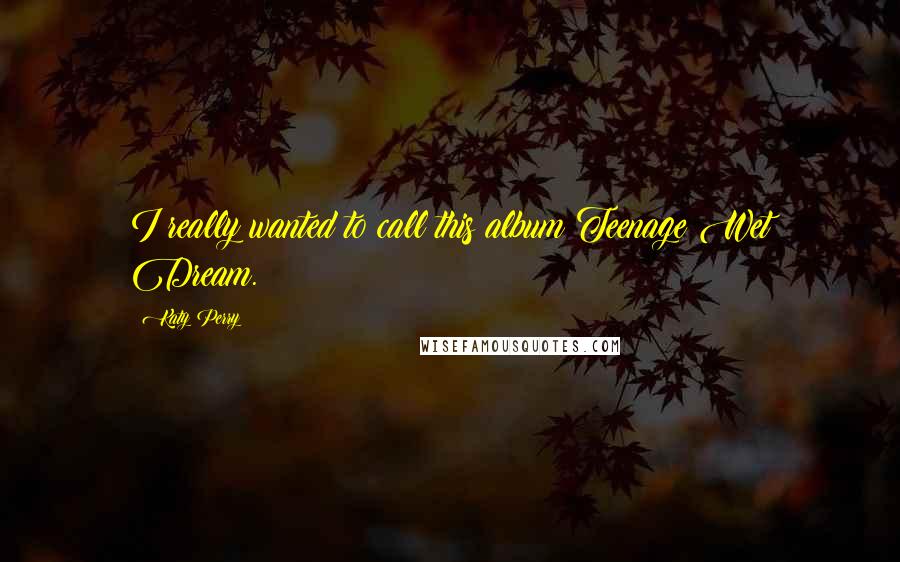 Katy Perry Quotes: I really wanted to call this album Teenage Wet Dream.