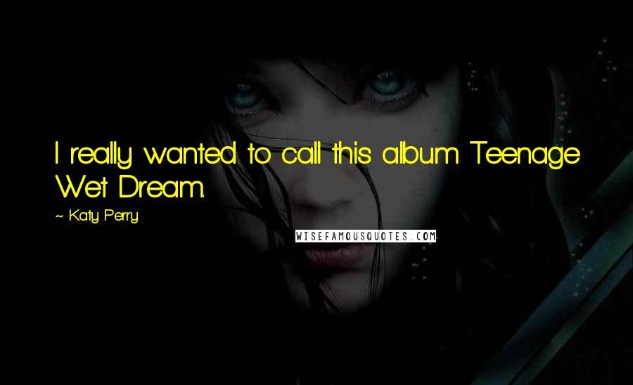 Katy Perry Quotes: I really wanted to call this album Teenage Wet Dream.