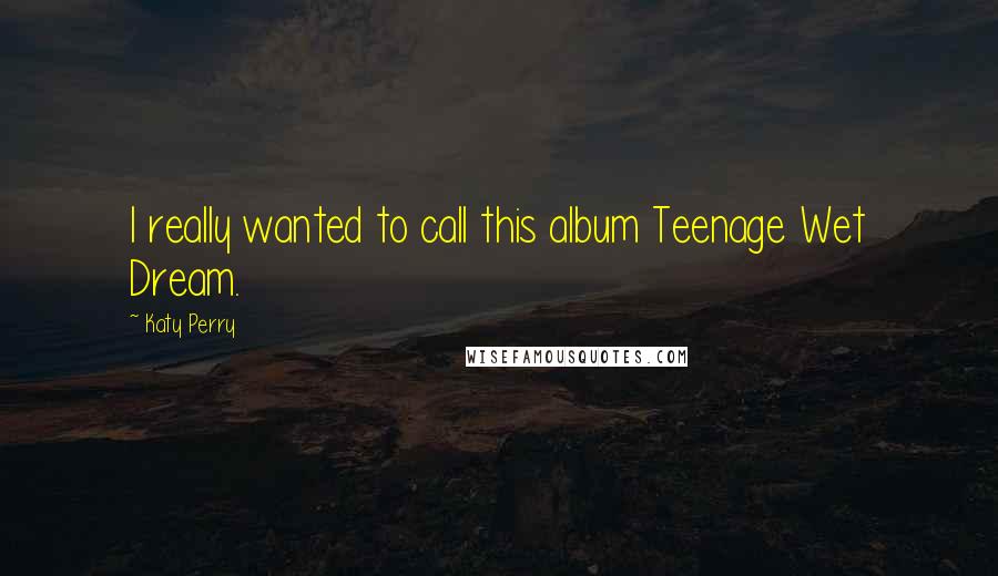 Katy Perry Quotes: I really wanted to call this album Teenage Wet Dream.