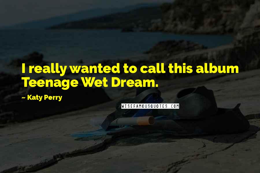 Katy Perry Quotes: I really wanted to call this album Teenage Wet Dream.