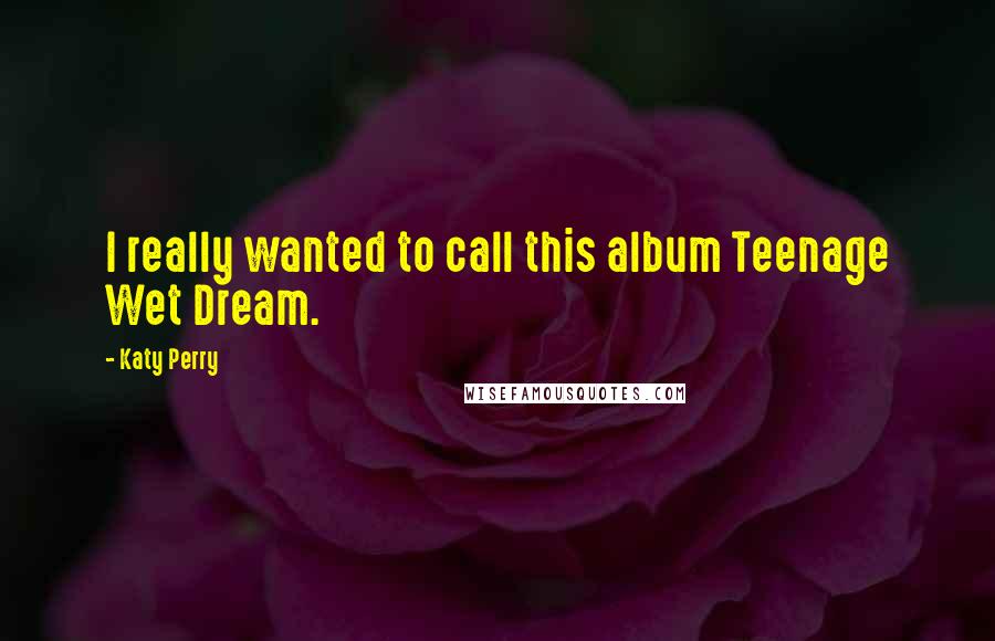 Katy Perry Quotes: I really wanted to call this album Teenage Wet Dream.