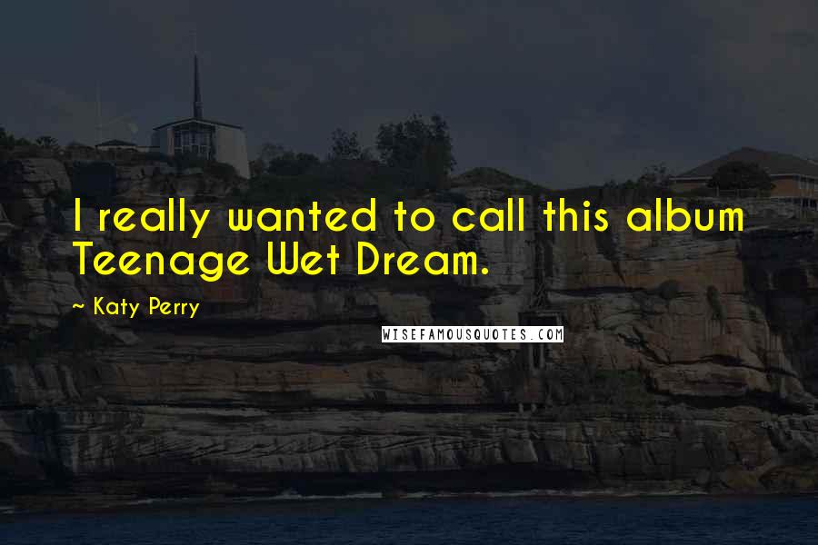 Katy Perry Quotes: I really wanted to call this album Teenage Wet Dream.