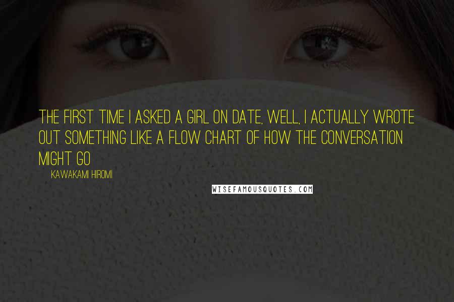 Kawakami Hiromi Quotes: The first time I asked a girl on date, well, I actually wrote out something like a flow chart of how the conversation might go