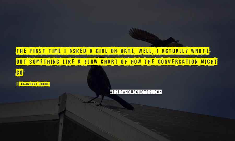 Kawakami Hiromi Quotes: The first time I asked a girl on date, well, I actually wrote out something like a flow chart of how the conversation might go