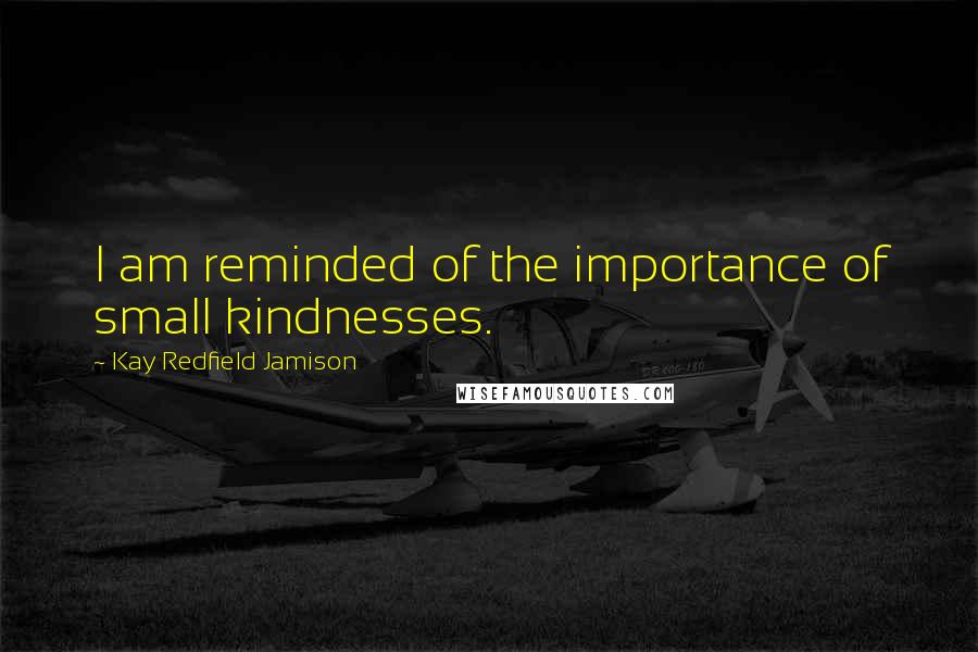 Kay Redfield Jamison Quotes: I am reminded of the importance of small kindnesses.