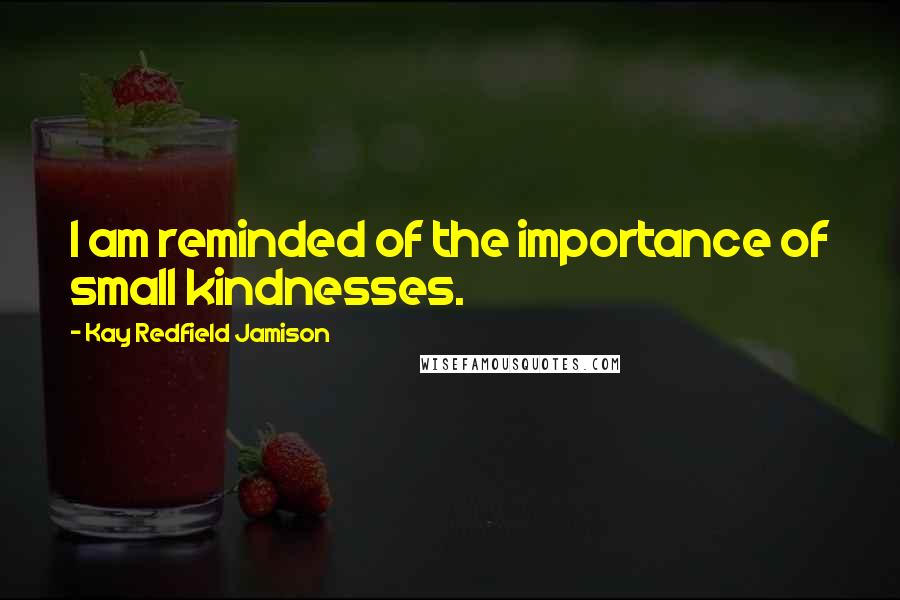 Kay Redfield Jamison Quotes: I am reminded of the importance of small kindnesses.