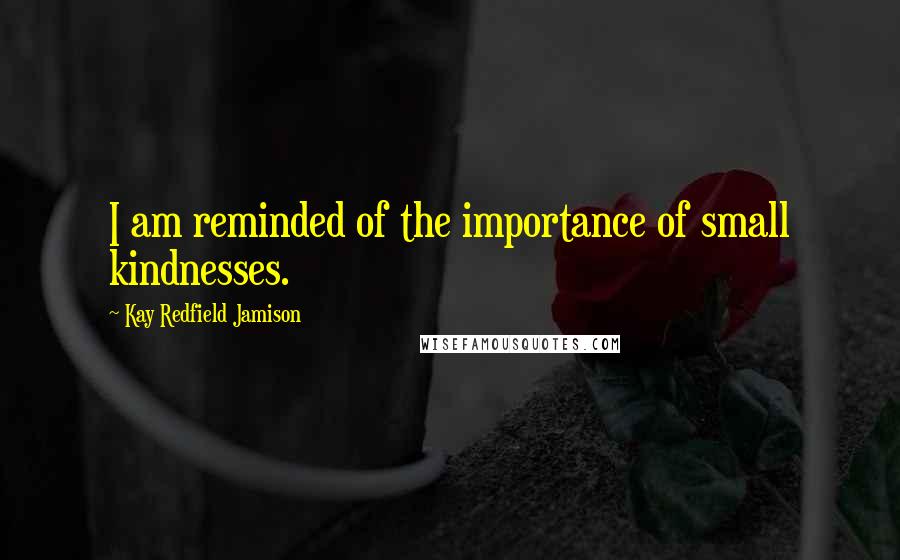 Kay Redfield Jamison Quotes: I am reminded of the importance of small kindnesses.