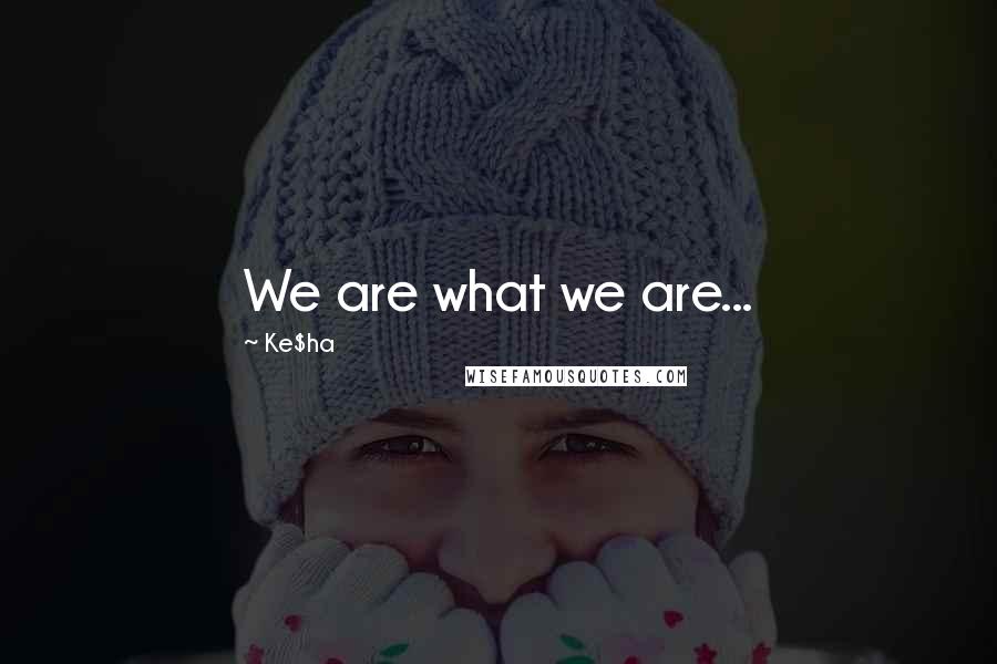 Ke$ha Quotes: We are what we are...