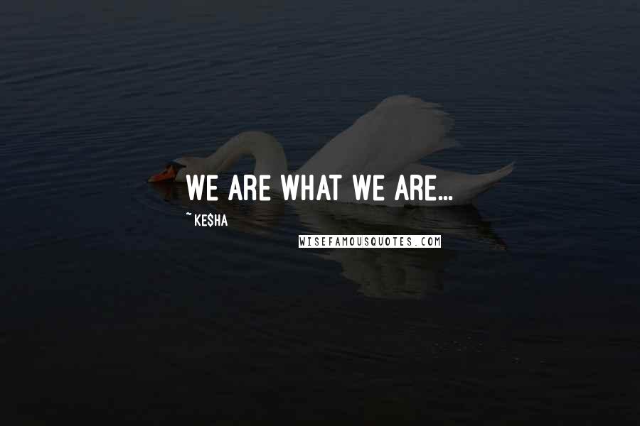 Ke$ha Quotes: We are what we are...