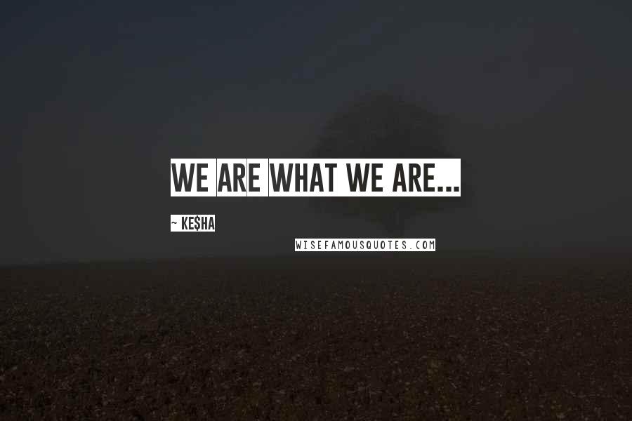 Ke$ha Quotes: We are what we are...