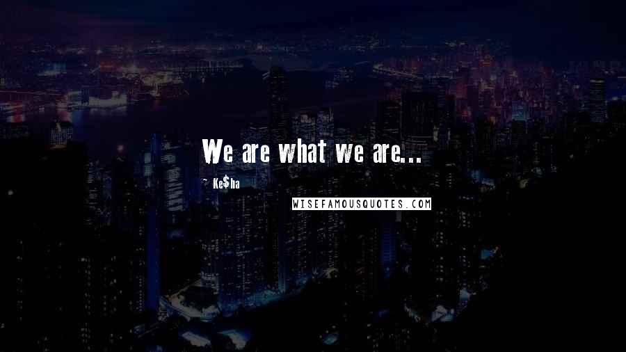 Ke$ha Quotes: We are what we are...