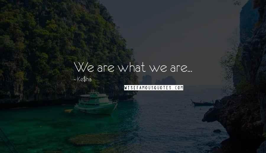 Ke$ha Quotes: We are what we are...