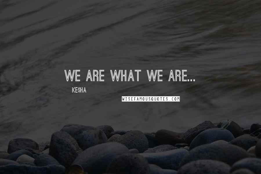 Ke$ha Quotes: We are what we are...