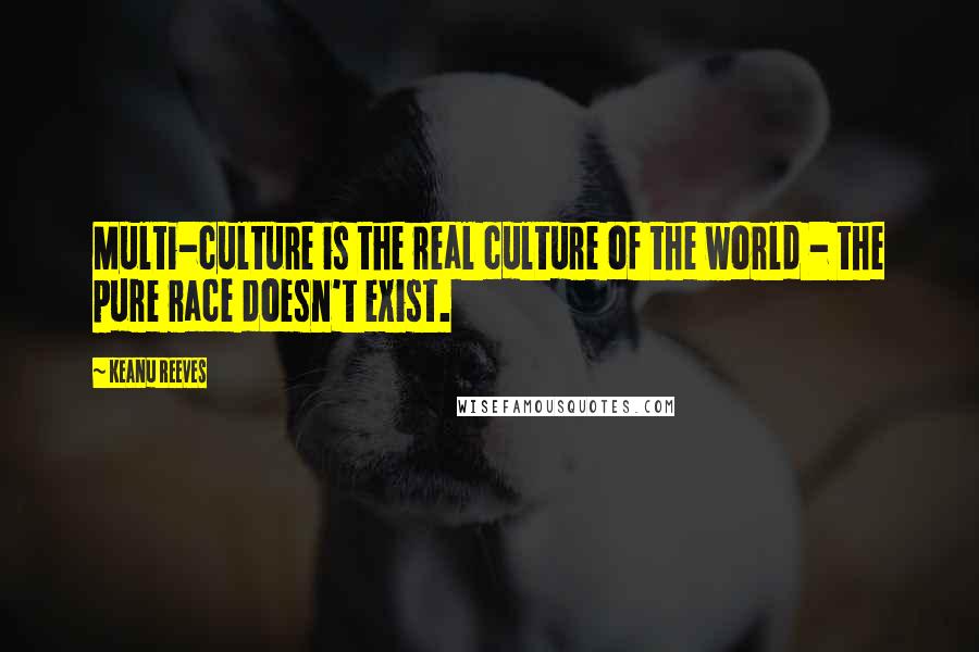 Keanu Reeves Quotes: Multi-culture is the real culture of the world - the pure race doesn't exist.